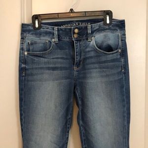 American Eagle light wash cropped jeans